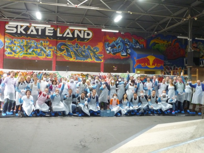 The graffiti workshop as a team outing in Rotterdam