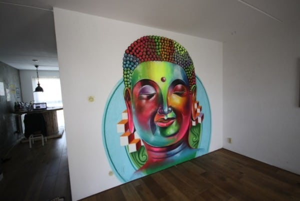 Peinture murale Fluor Budha