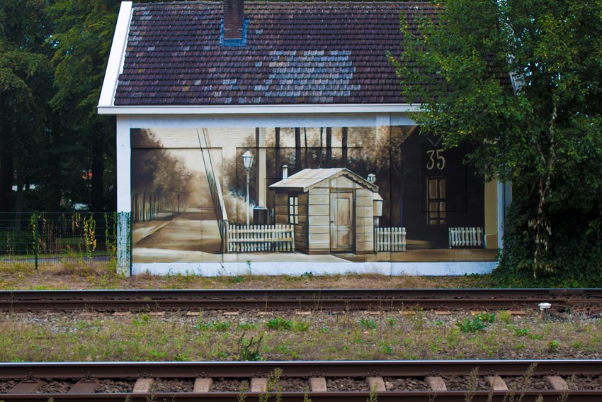 Peinture murale sépia Municipalité de Baarn