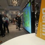 Onze digitale graffiti wand tijdens een congres in Berlijn