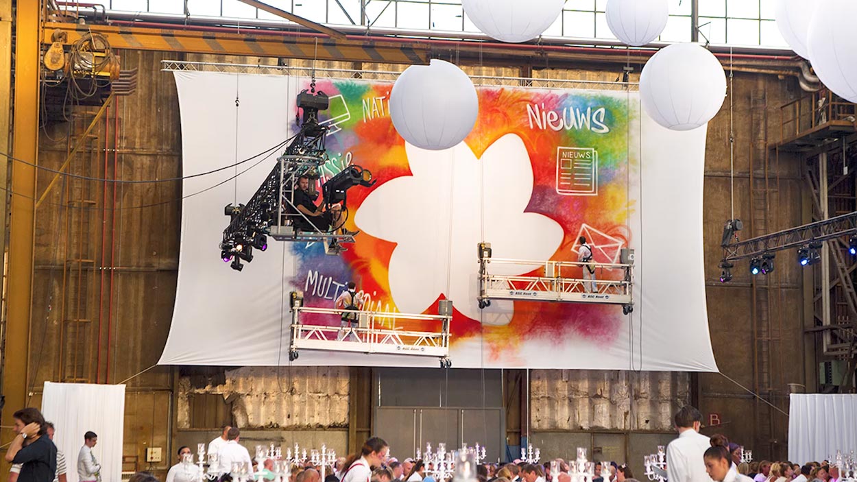 Live-painting tijdens een bedrijfsevenement.