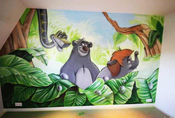 Jungle kinderkamer muurschildering