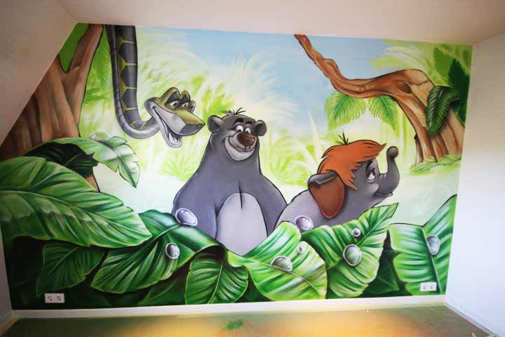 Veggmaleri i Jungle Nursery