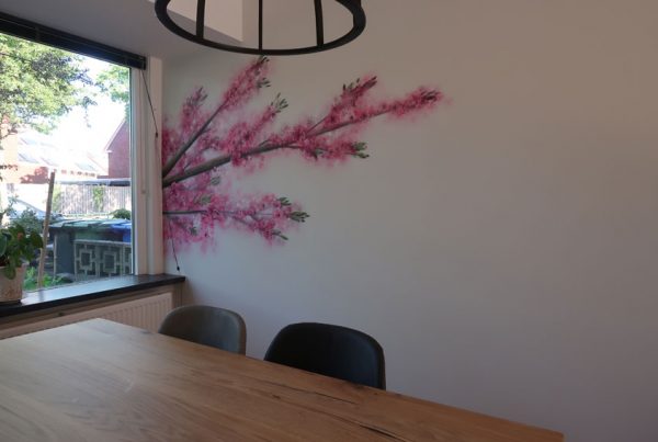 Väggmålning Prunus träd