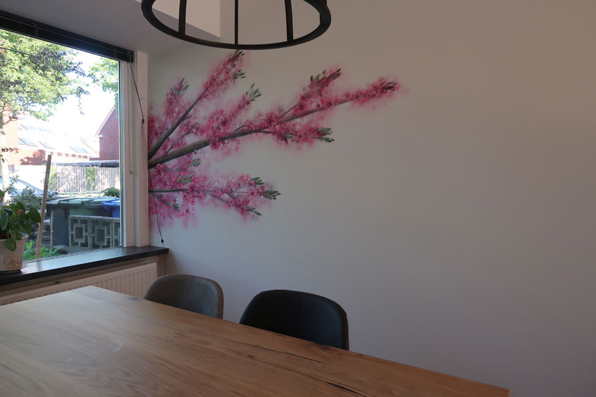 Wandschildering Prunusboom