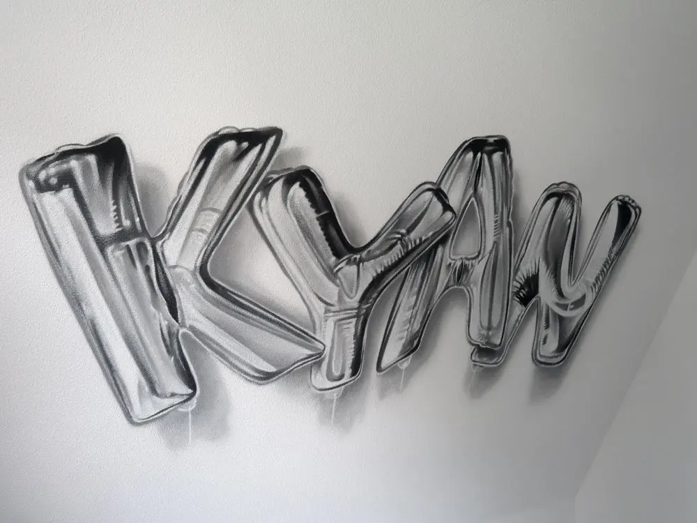 Graffiti name in balloon letters