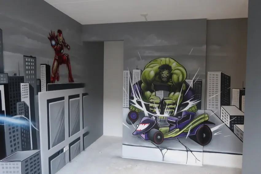 Superhero graffiti room