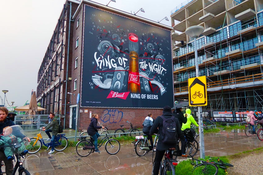 Bud artvertising vægmaleri i Amsterdam