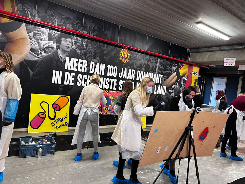 Graffiti workshop in supporterscafe Mechelen