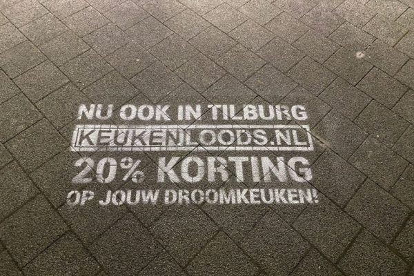 Azione pubblicitaria di guerriglia Keukenloods Tilburg