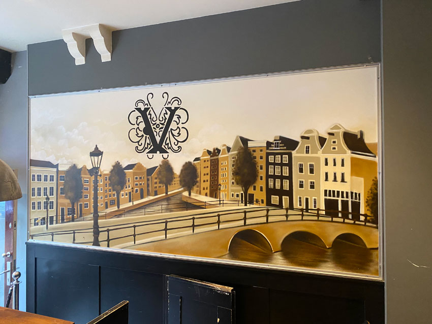 Wandschildering coffeeshop Vondel