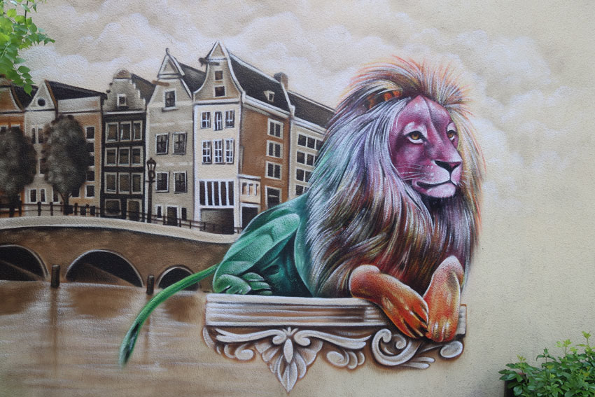 Arte della parete del giardino ad Amsterdam