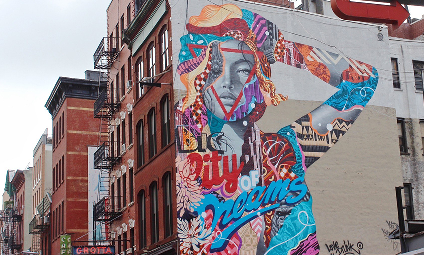 New York gatukonst väggmålning