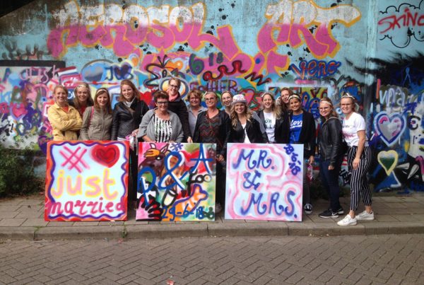Graffiti vrijgezellenfeestje in Zwolle