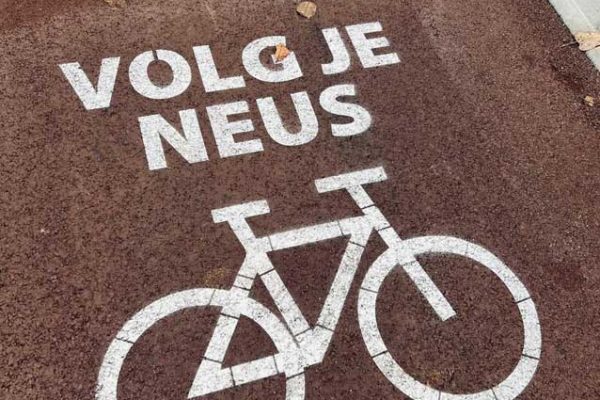 Tymczasowe wskazówki rowerowe Delft