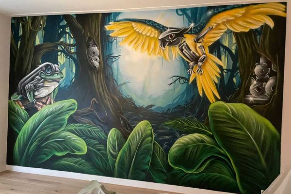 Dschungel-Kinderzimmermalerei