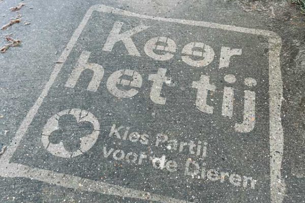 Straatreclame campagne PvdD in Flevoland