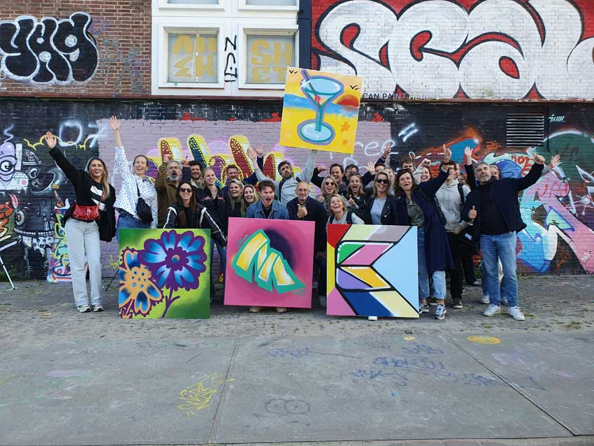 Graffiti spuiten bij NDSM met DPG media