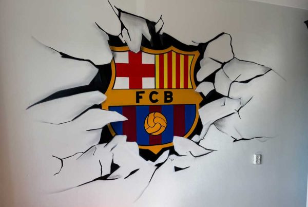 Kinderkamer schildering FC Barcelona