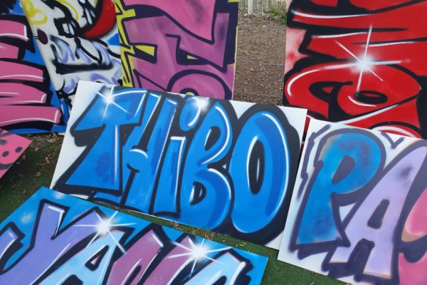 Graffiti spuiten tijdens event in Deinze