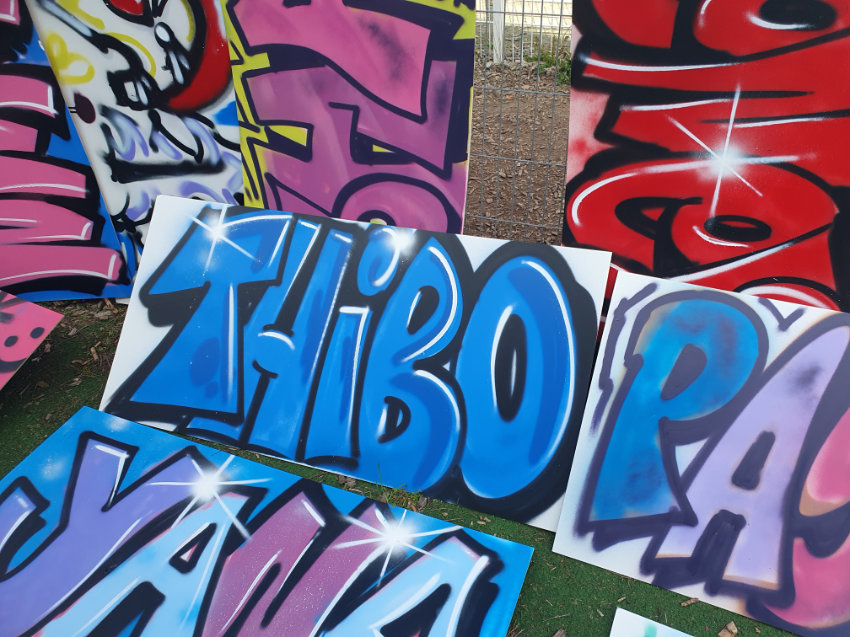 Graffiti spuiten tijdens event in Deinze