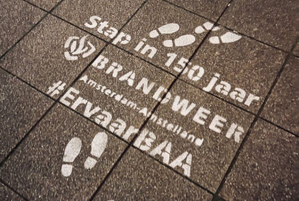 Tijdelijke straatreclame Brandweer Amsterdam