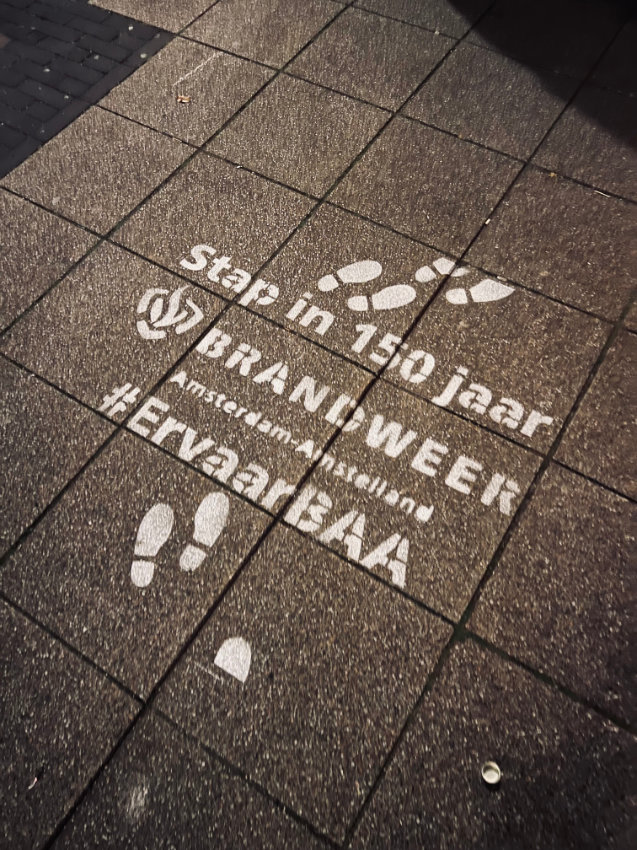 Tijdelijke straatreclame Brandweer Amsterdam