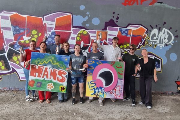 Graffitiworkshop als pensioenviering