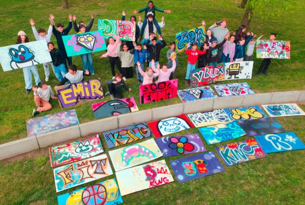 Kids graffiti workshop bij speelplein Dilbeek