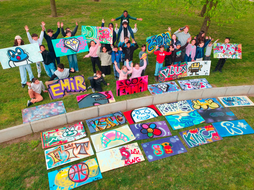 Kids graffiti workshop bij speelplein Dilbeek