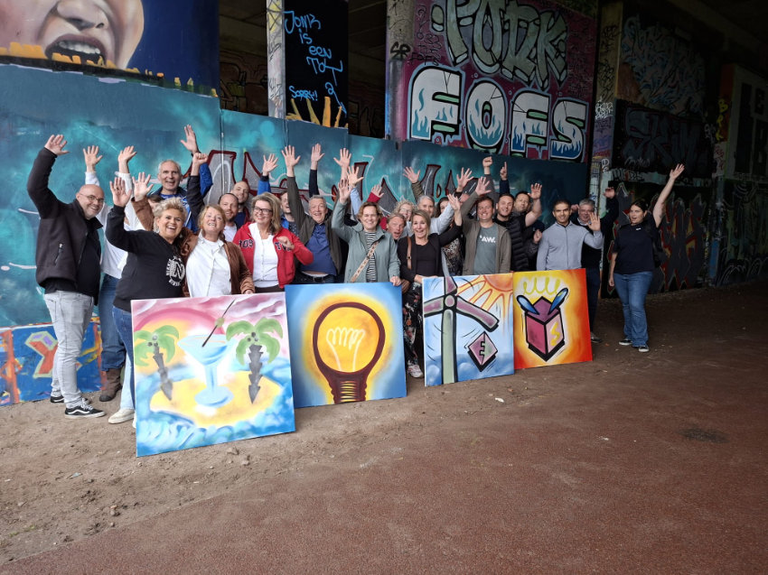 Enexis graffiti bedrijfsuitje in Amersfoort